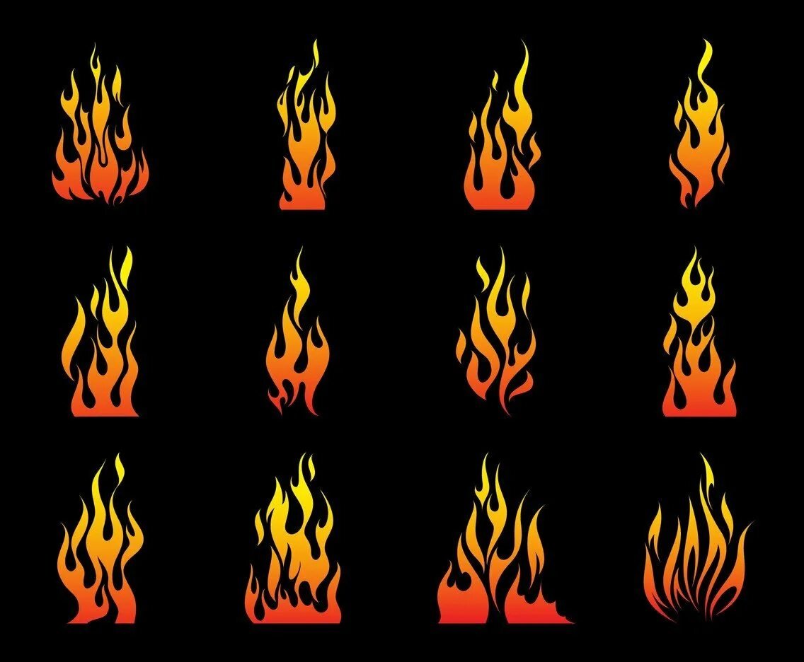 Огонь рисунок маленький
