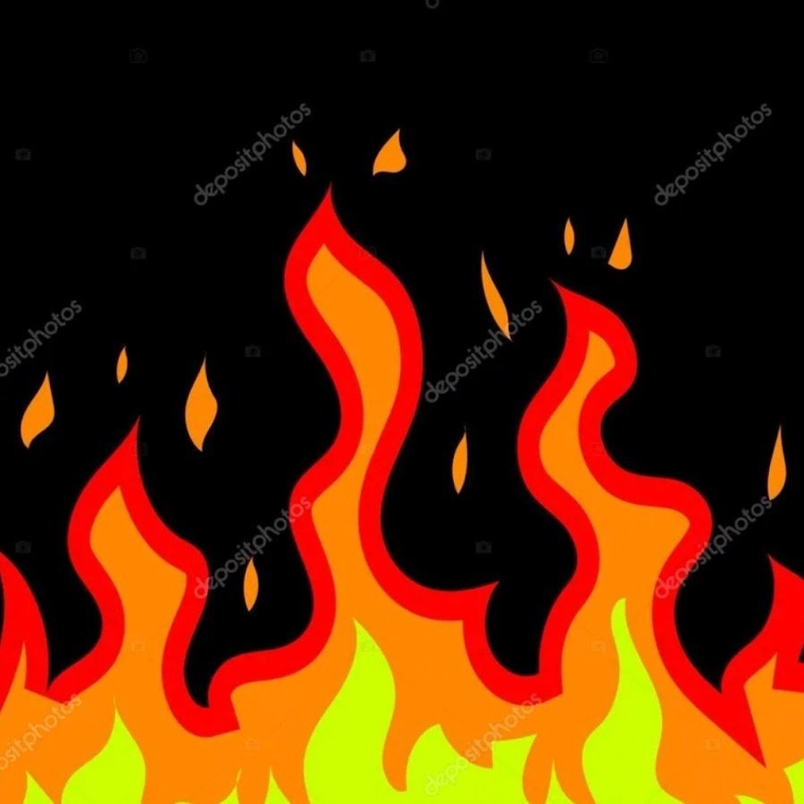 Нарисованный огонь на черном фоне