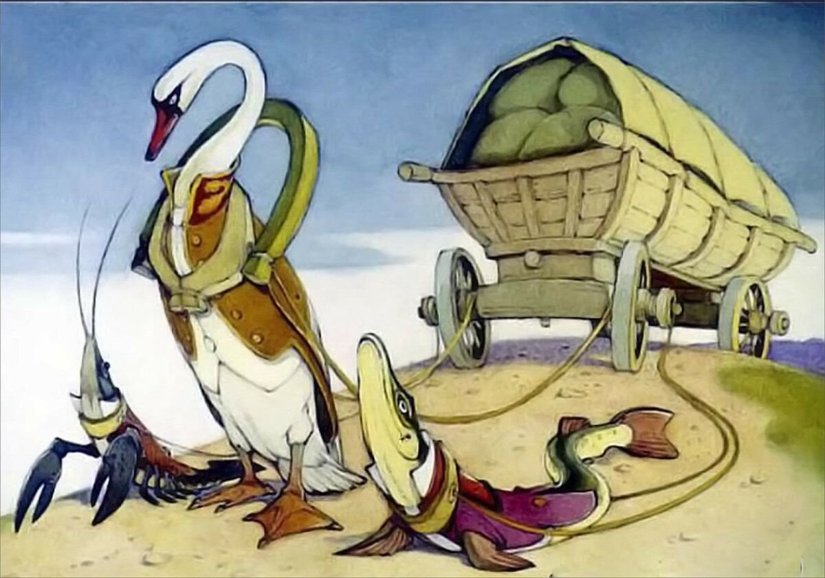 Басня Иван Андреевич Крылов лебедь щука