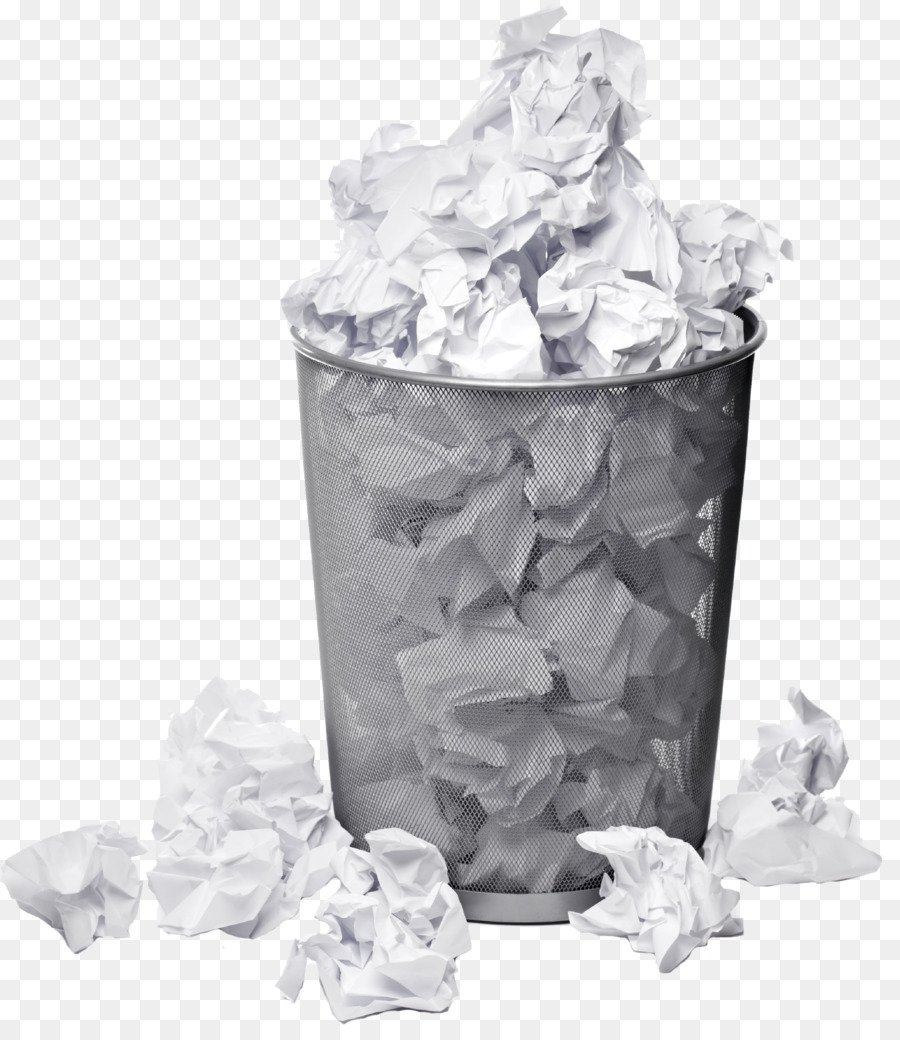 Мусорная корзина с бумагой