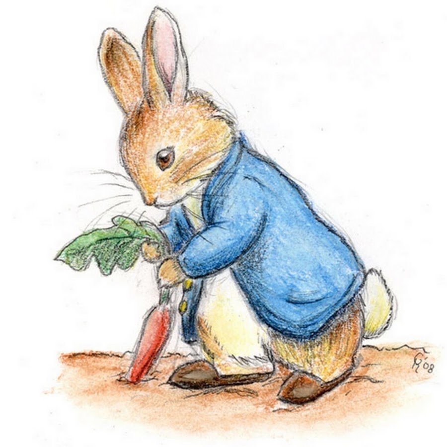 Заяц с ромашкой мультяшный