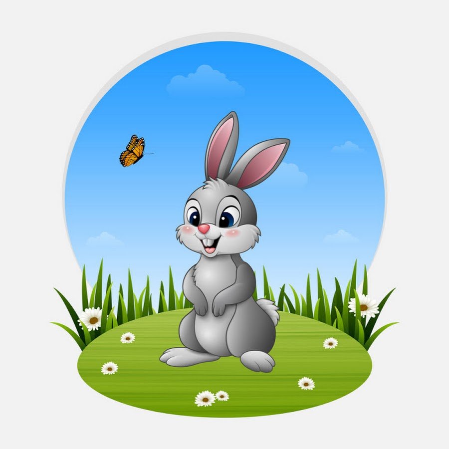 Белый заяц мультяшный