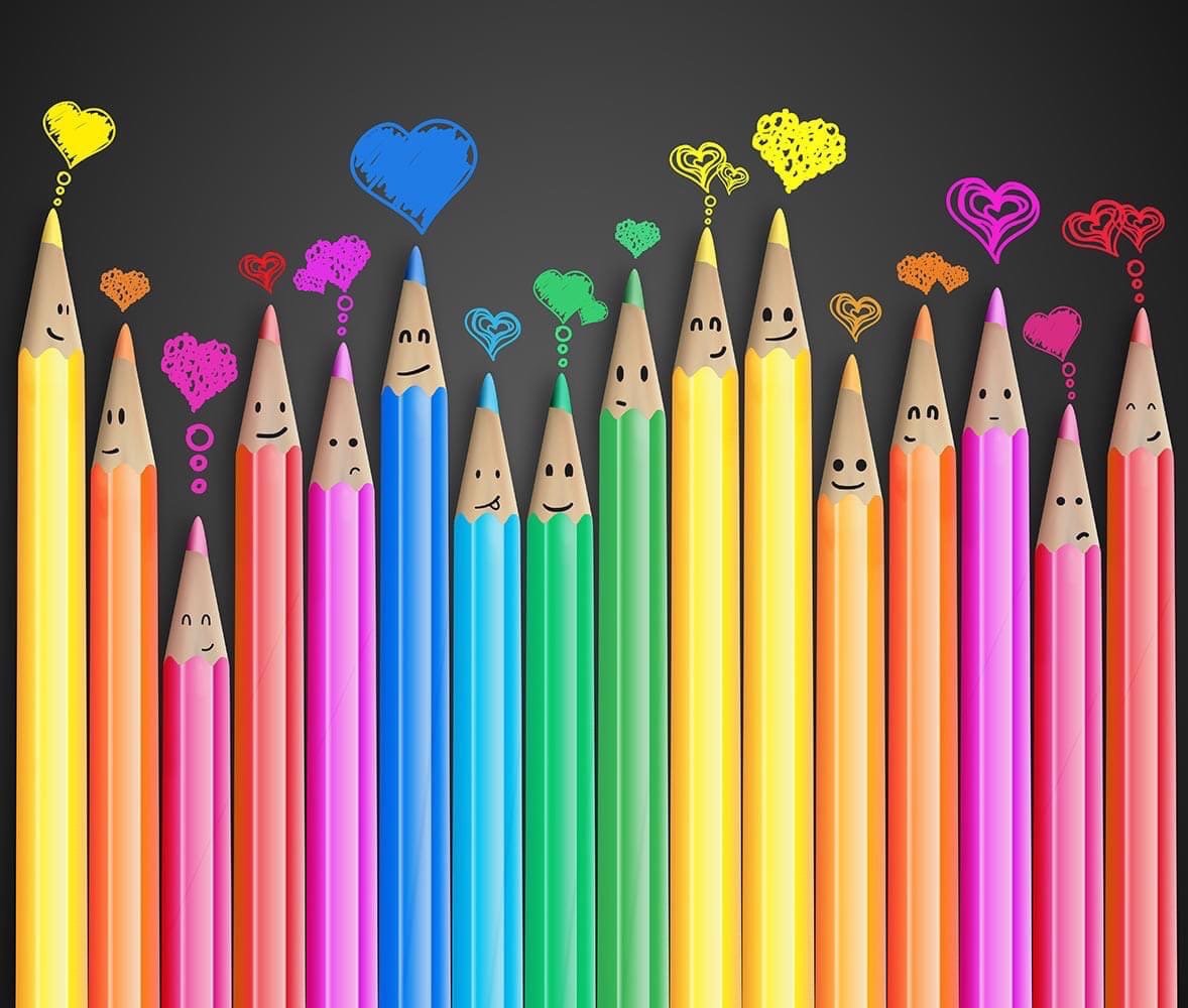 Скетч портрет цветными карандашами