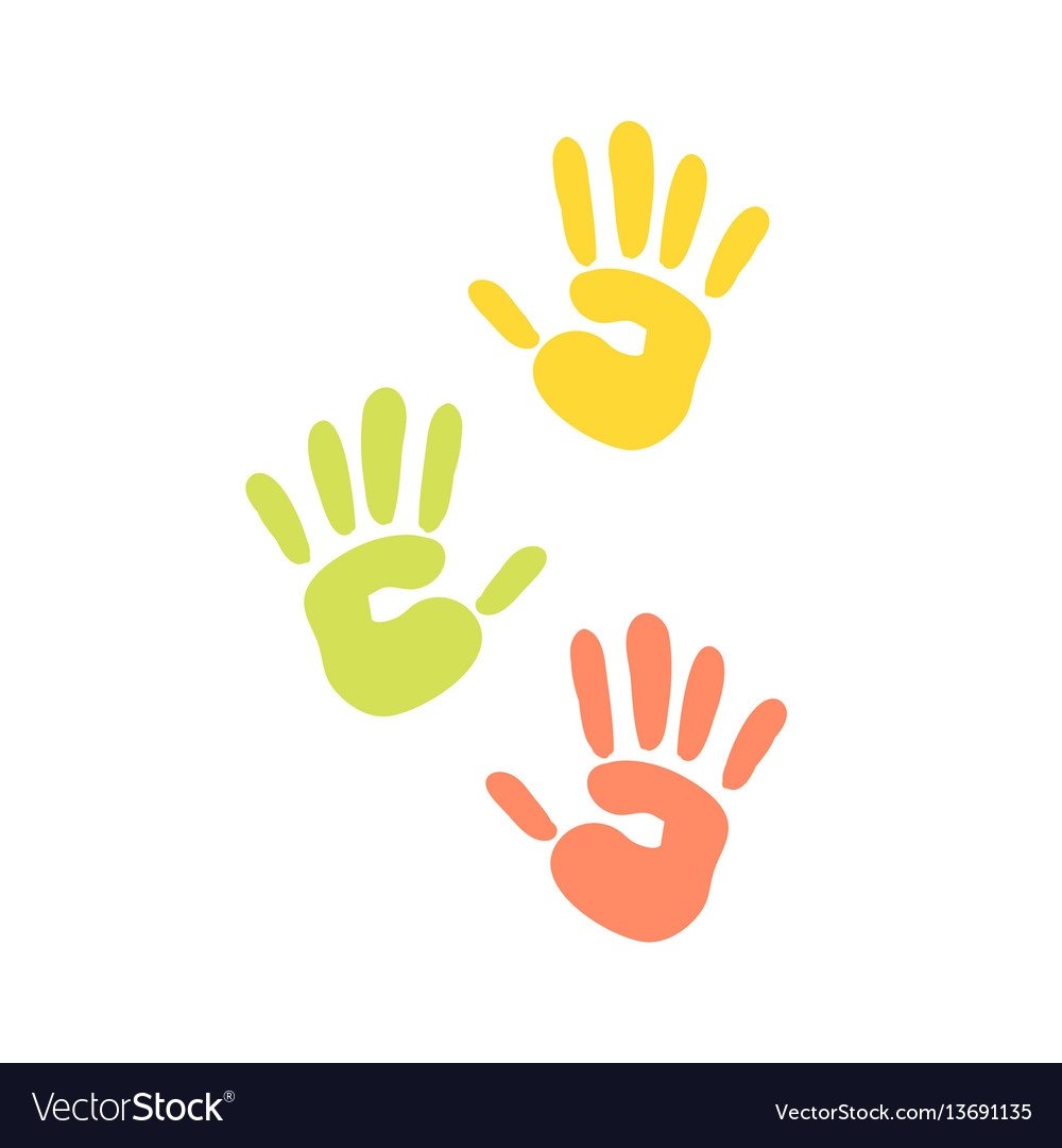 Разноцветные Отпечатки ладошек