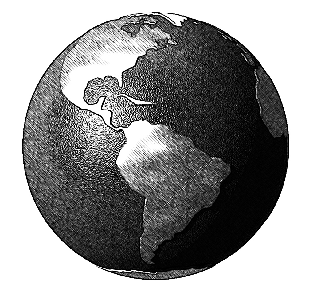 Земля в черно белом цвете