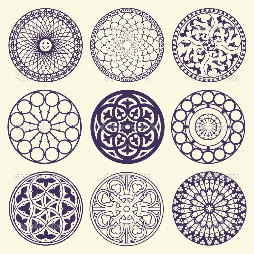 Дагестанский орнамент в виде круга