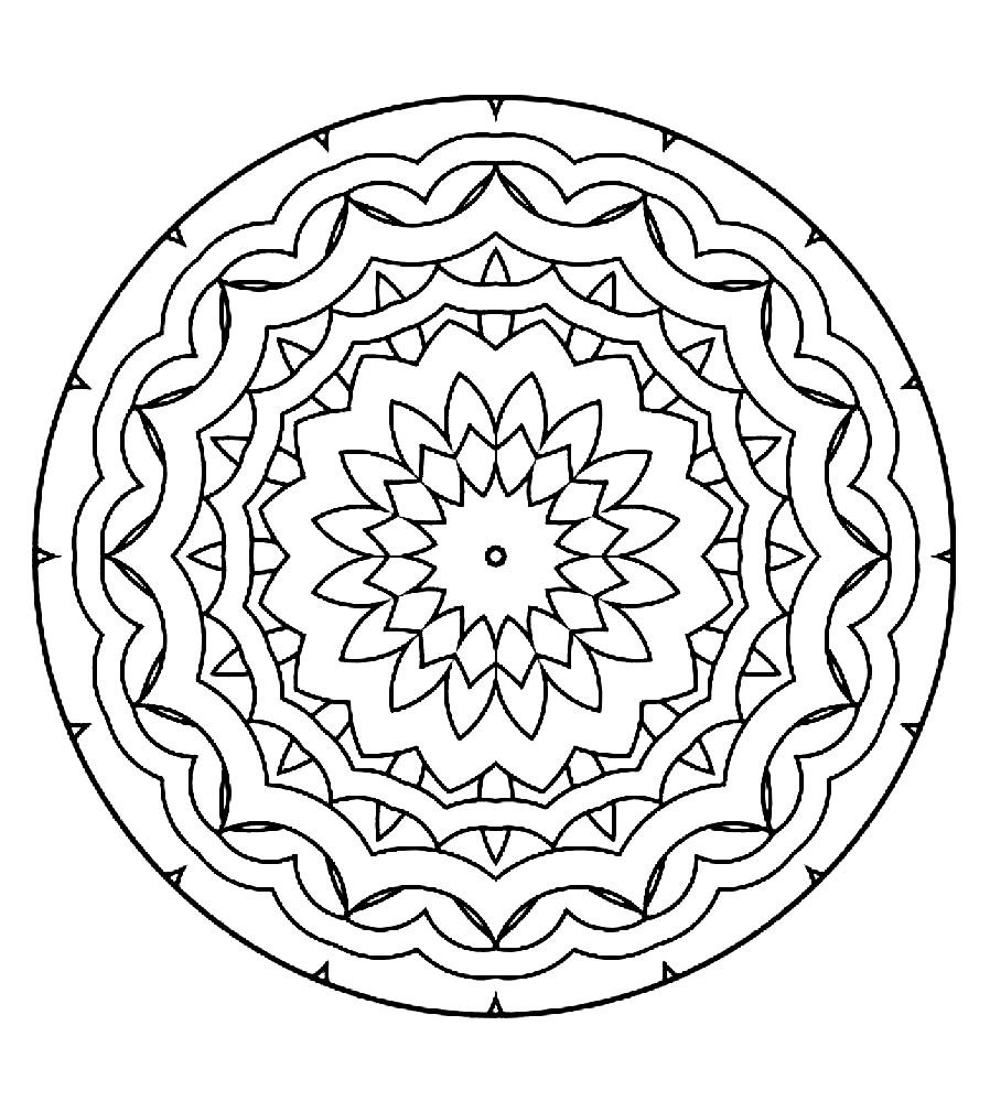 Орнамент в круге черно белый