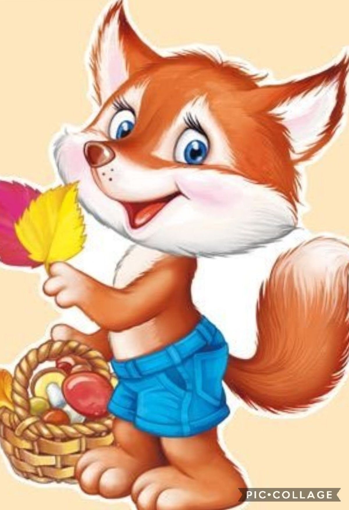 Лисички в корзинке