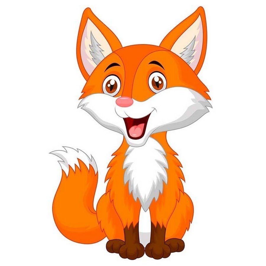 Лиса для детей на прозрачном фоне
