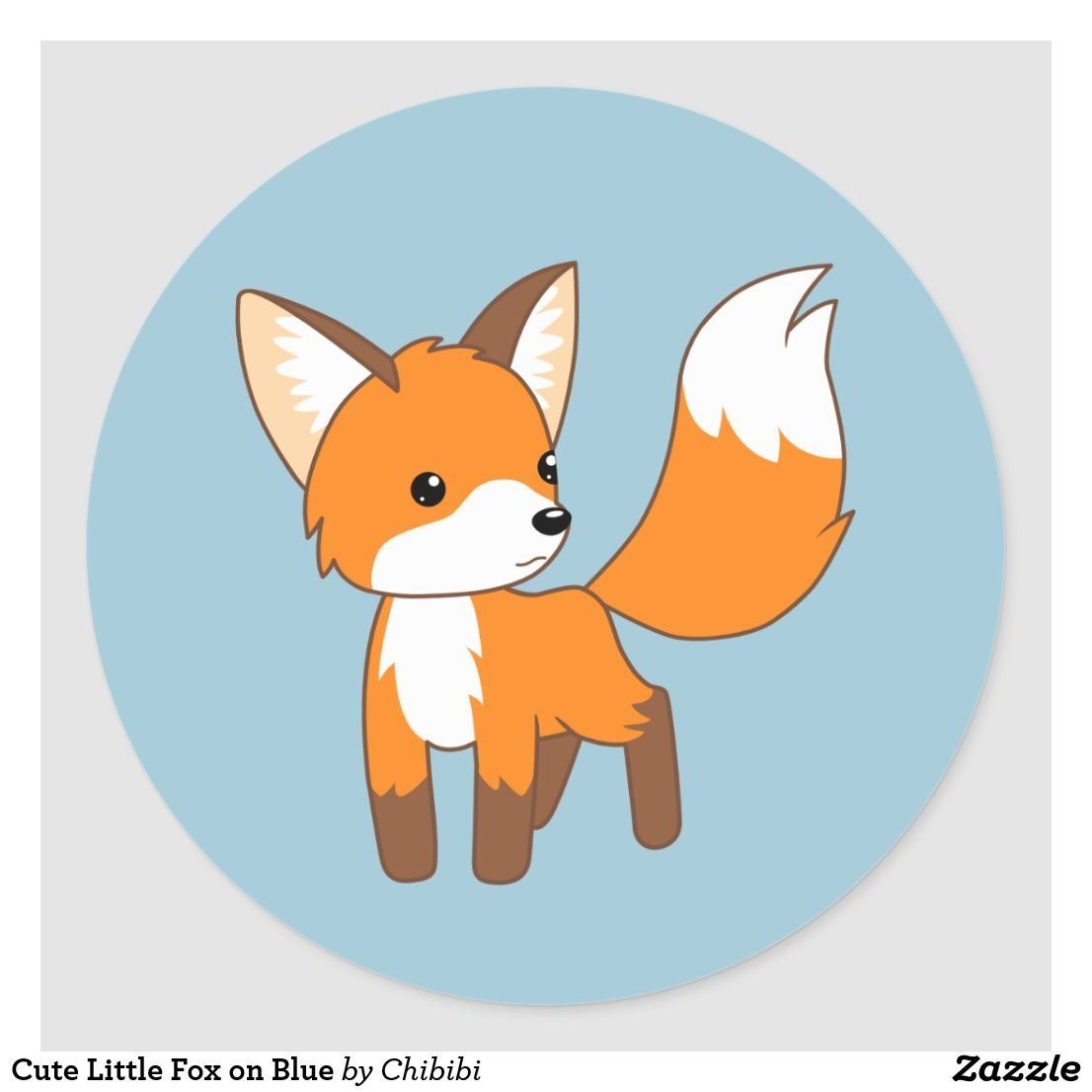 Наклейки круглые с лисой