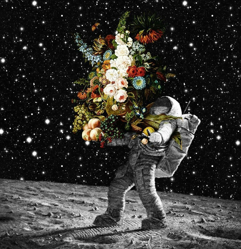 Космонавт в цветах