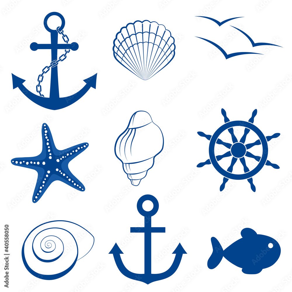 Иконки в морском стиле