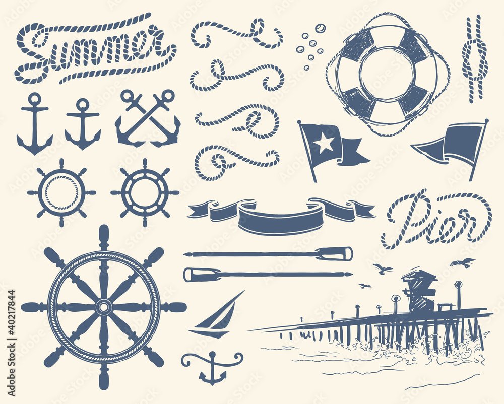 Винтажные морские логотипы