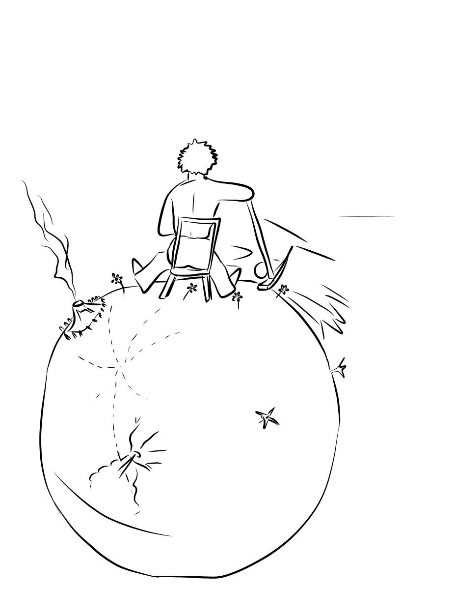 Планета маленького принца раскраска