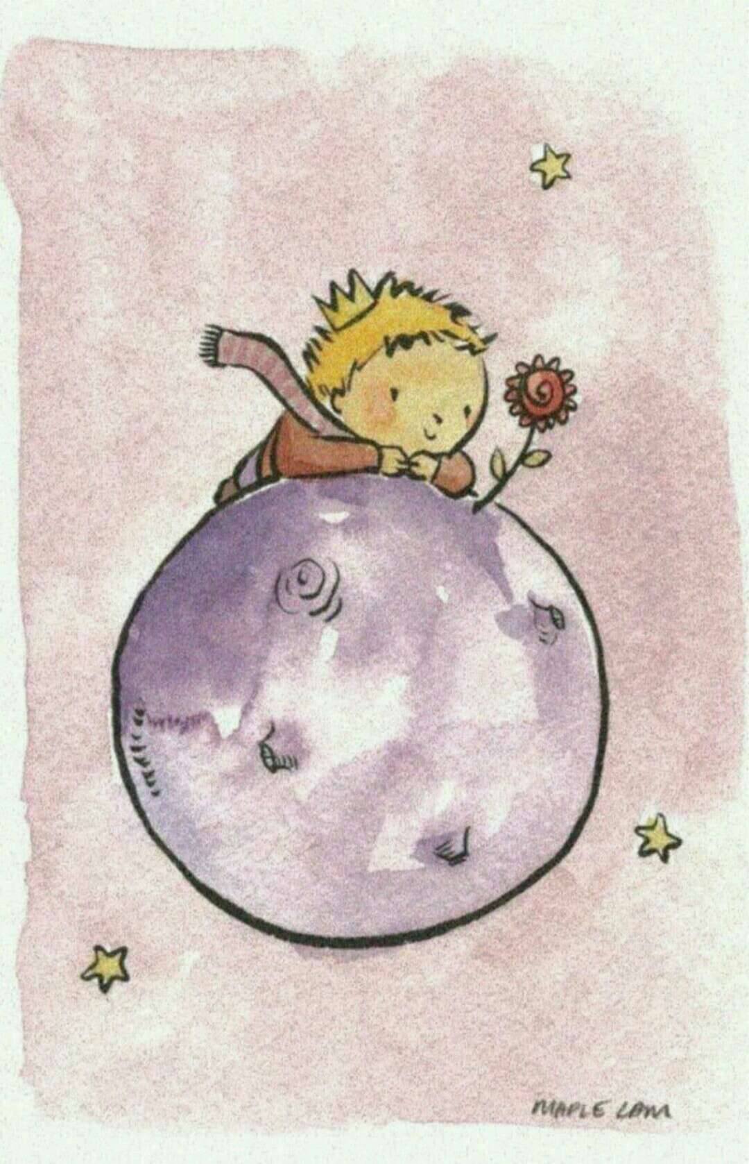 Силуэт маленький принц и Лис