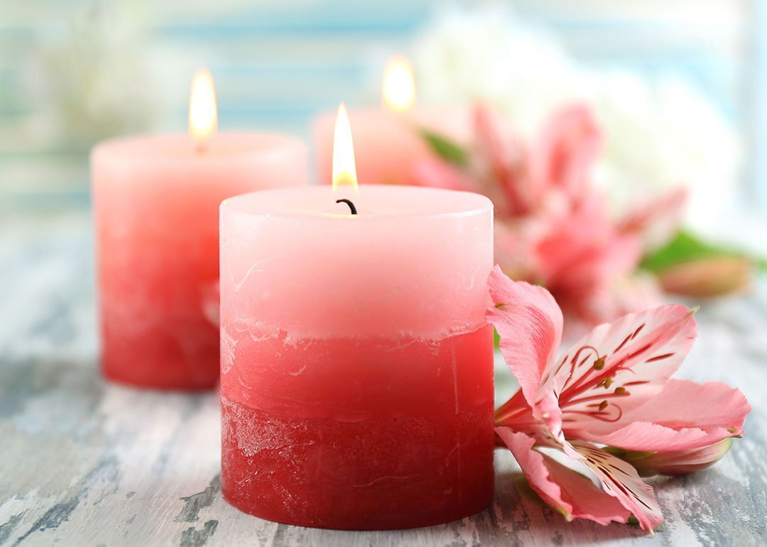 Свеча розовая
