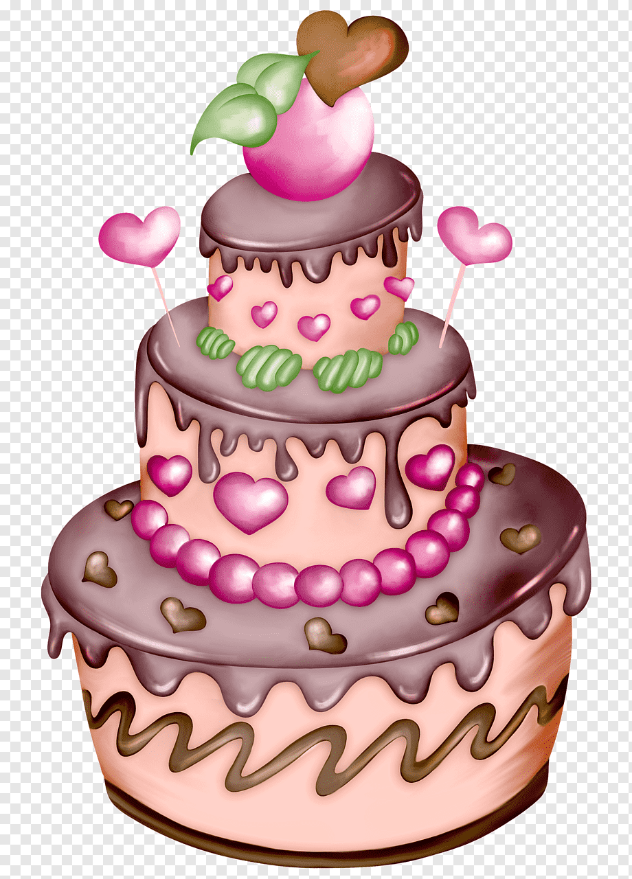Мультяшный тортик на прозрачном фоне