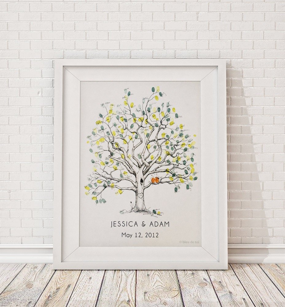 Дерево на свадьбу с отпечатками