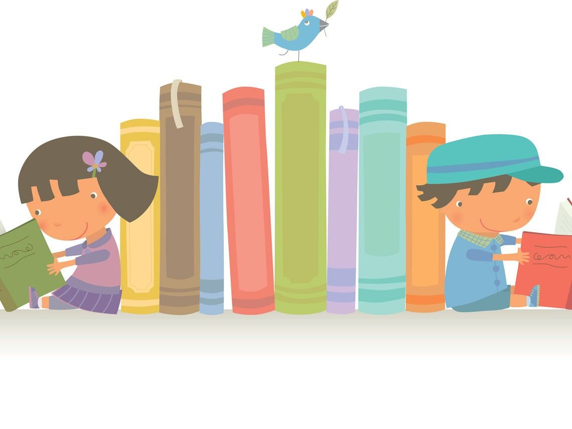 Дети в библиотеке клипарт