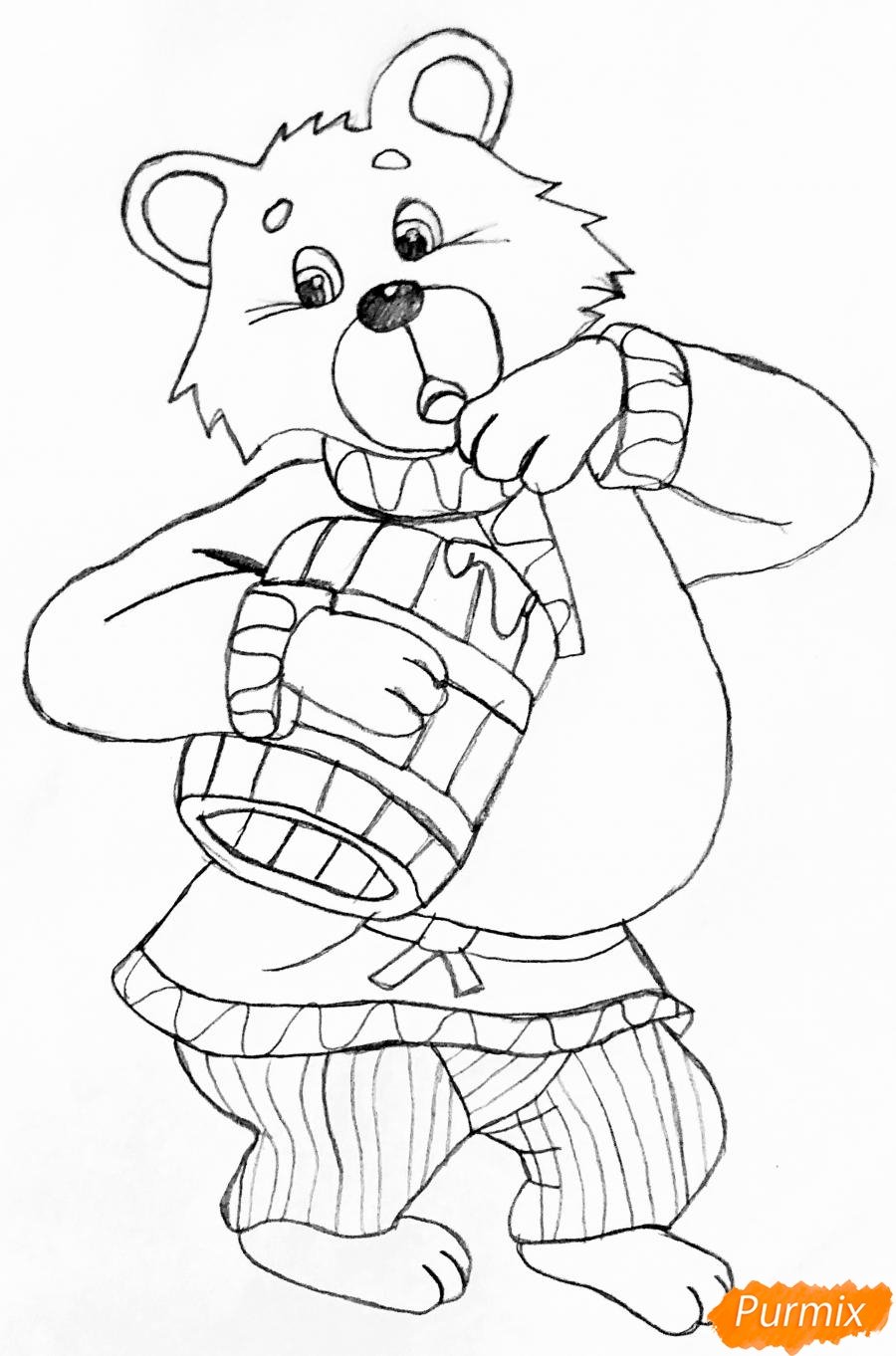 Медведь из сказки Теремок раскраска для детей