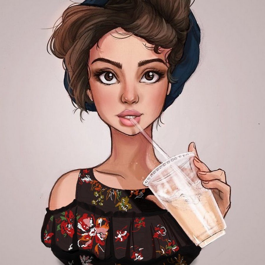 Рисунки девушек в мультяшном стиле