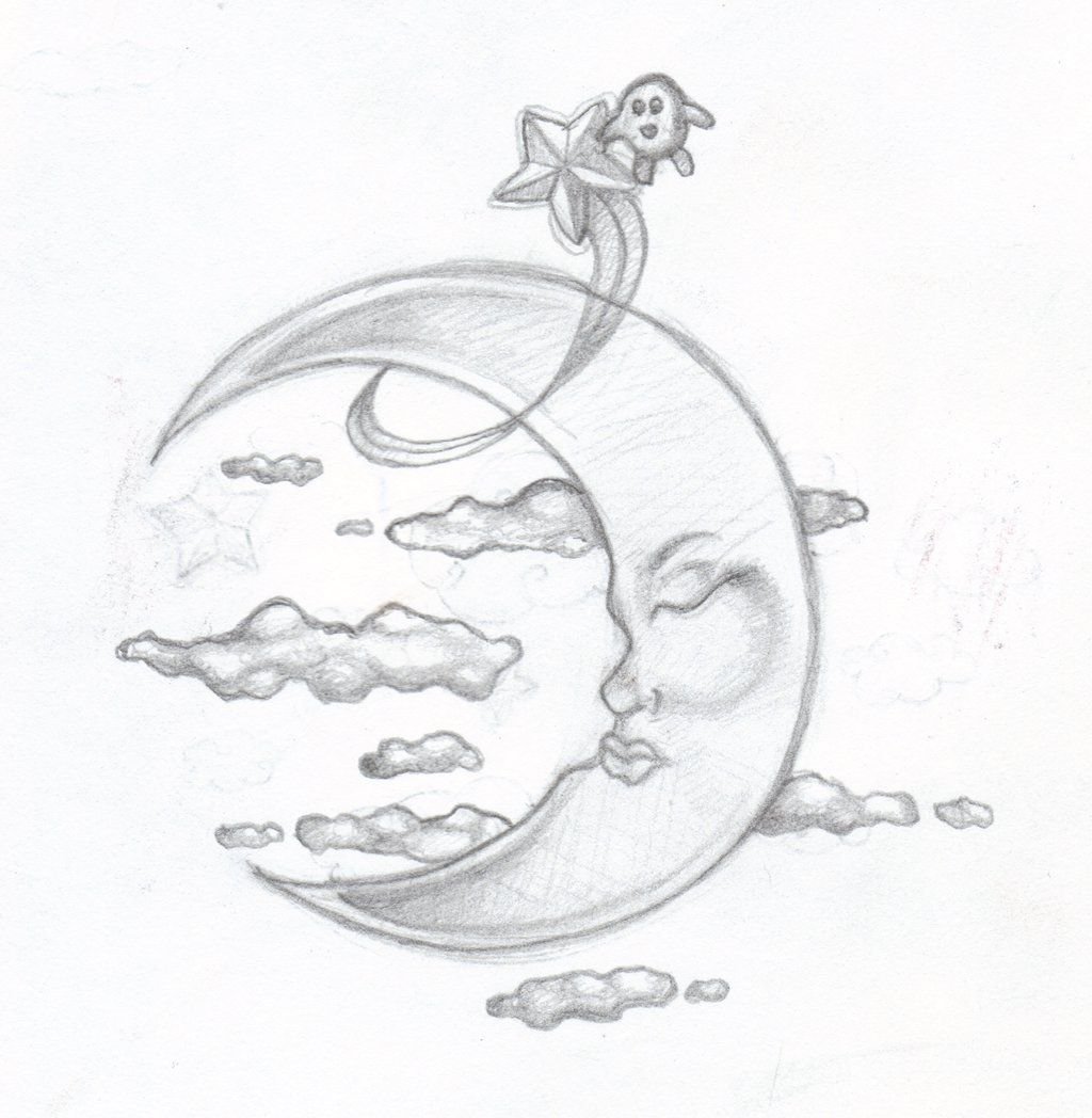 Луна карандашом