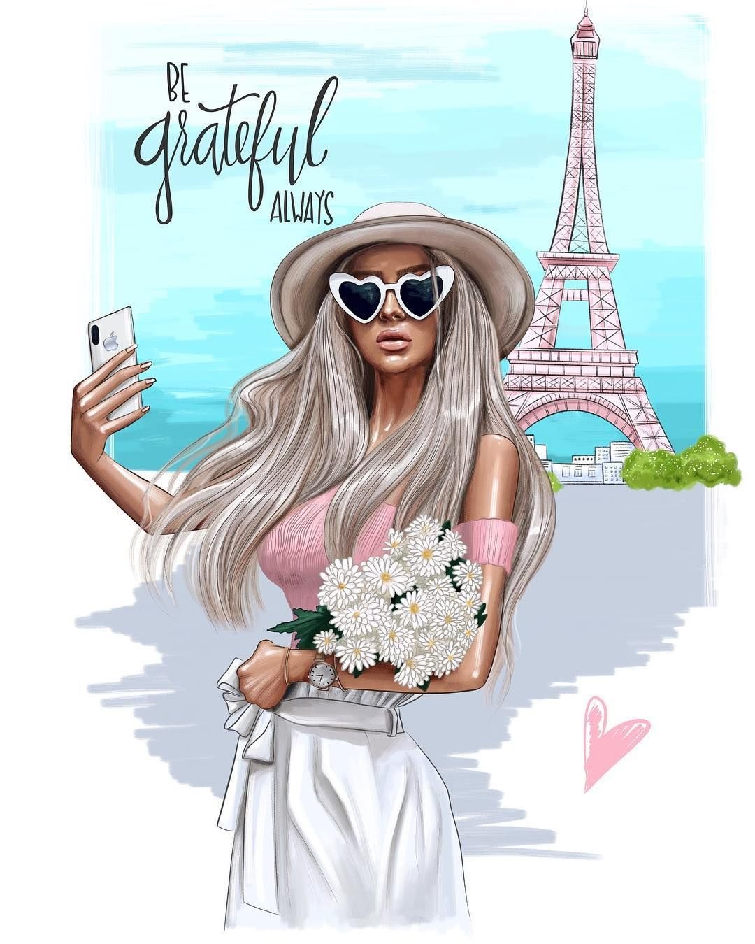 Гламурная девушка рисунок