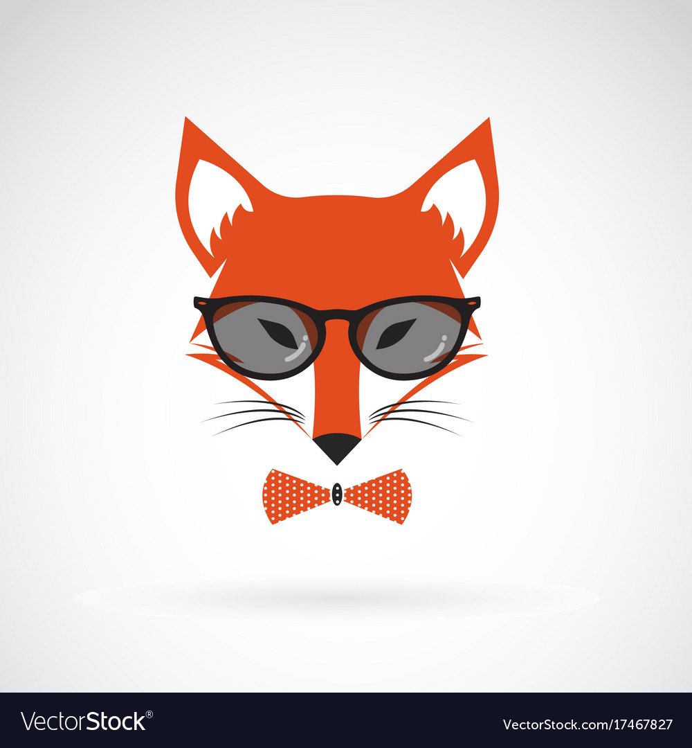 Лиса в очках вектор