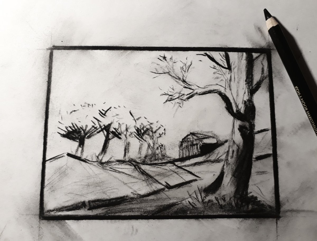 Детские рисунки углем