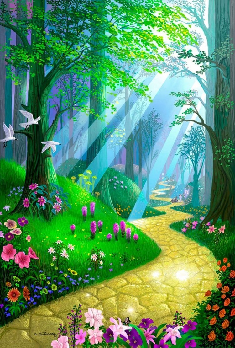 Сказочный лес с тропинкой