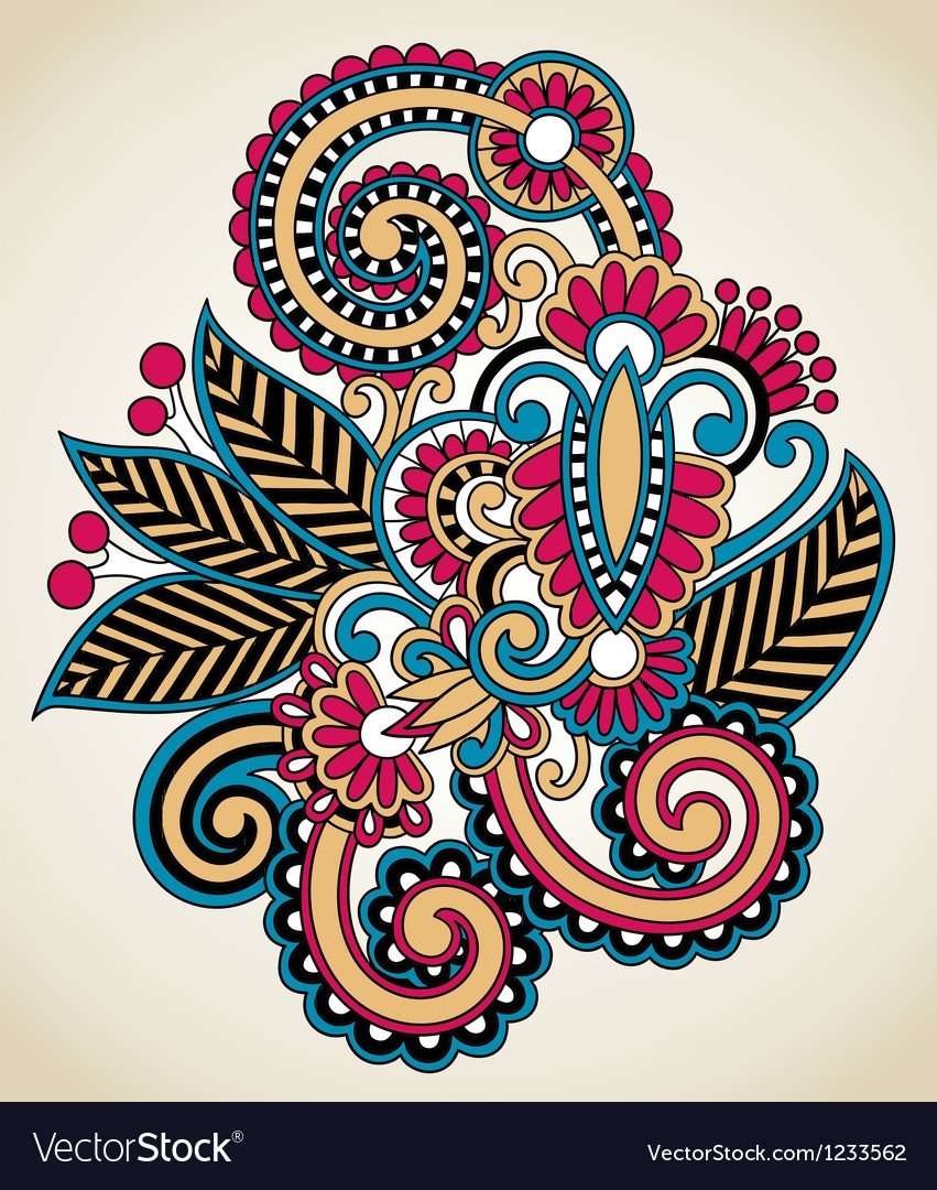 Этнический цветочный орнамент