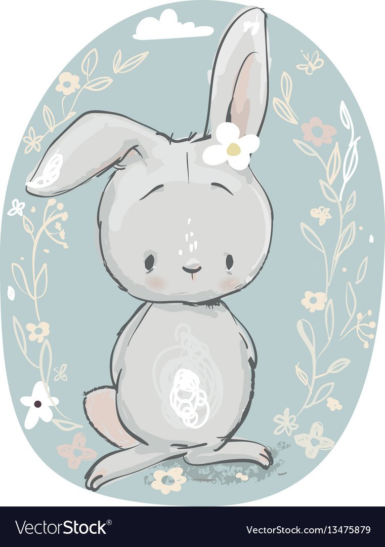 Милый кролик эскиз
