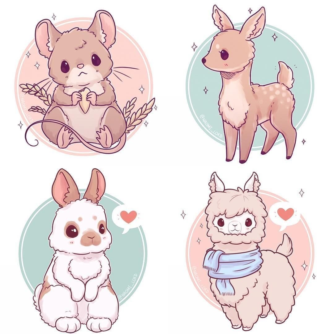 Акварельные животные клипарт