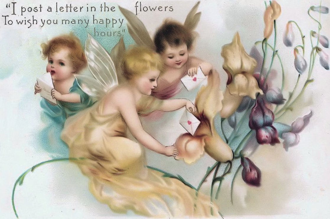 Поздравительные открытки с днем рождения с ангелочками