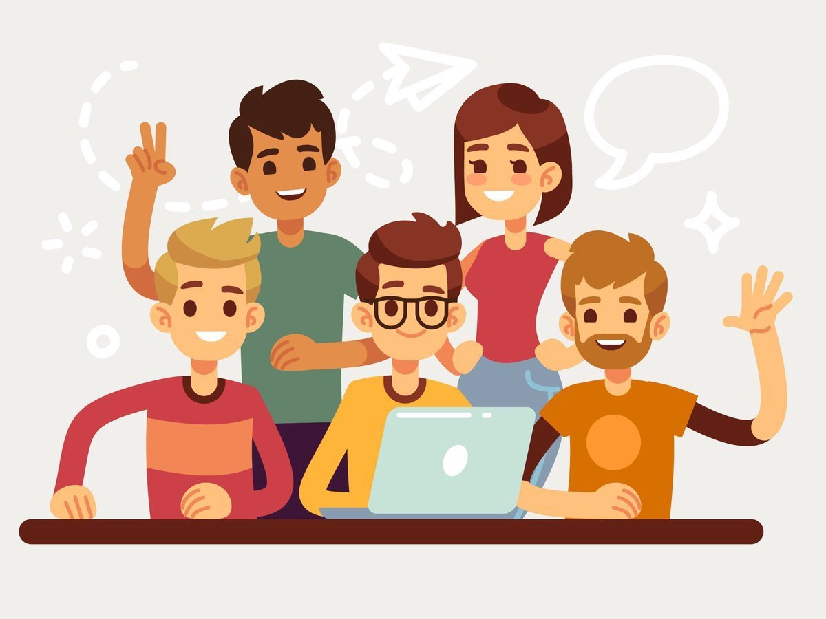 Flat иллюстрации команда