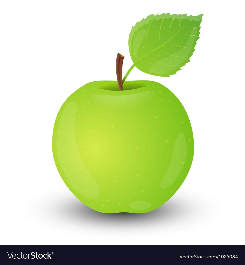 Карточки яблоко зеленое на белом фоне