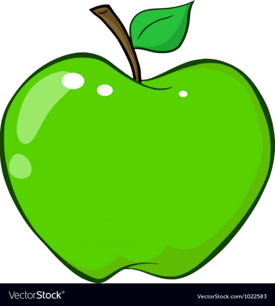 Рисование яблоко с листочком