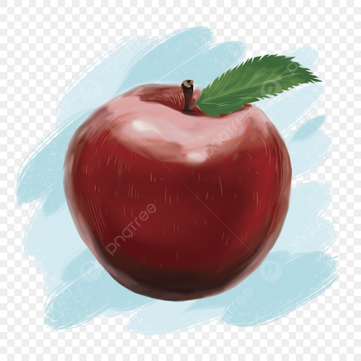 Яблоко с листочком