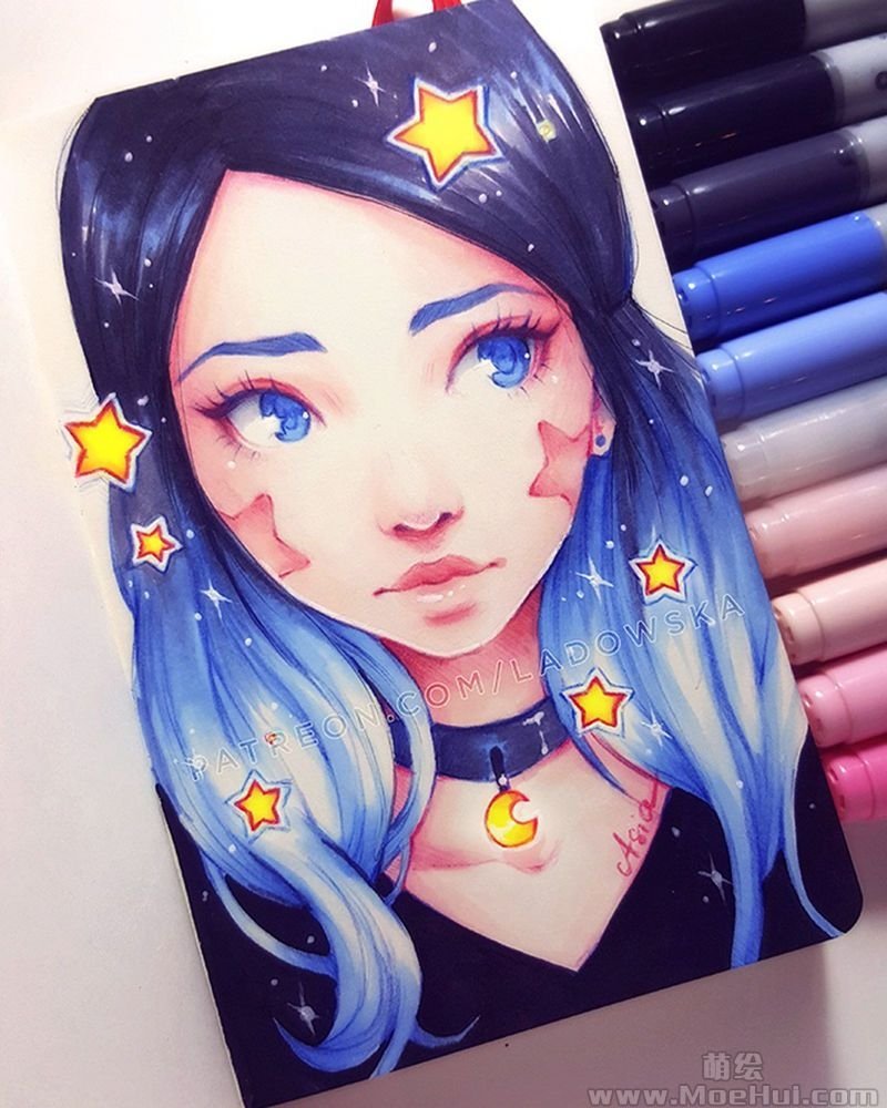 Милые девочки маркерами