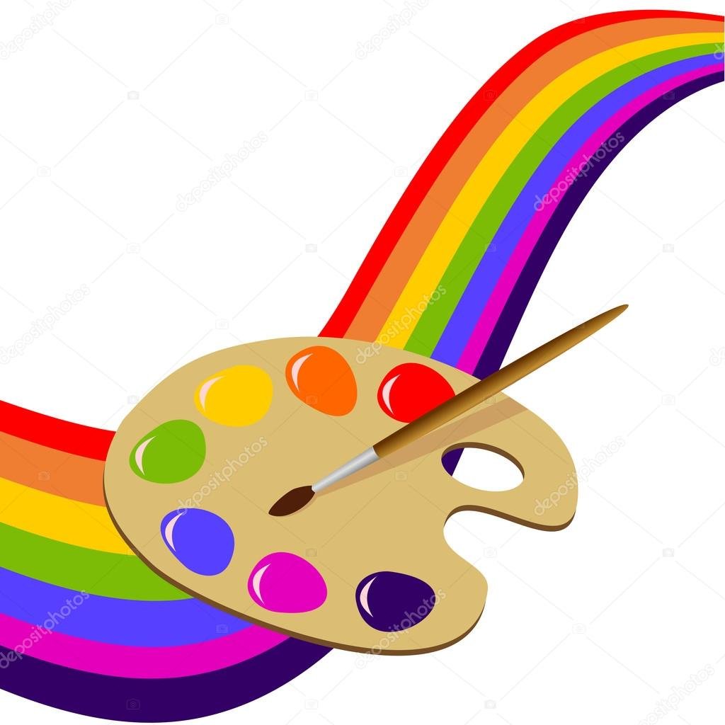 Кисточка с радугой