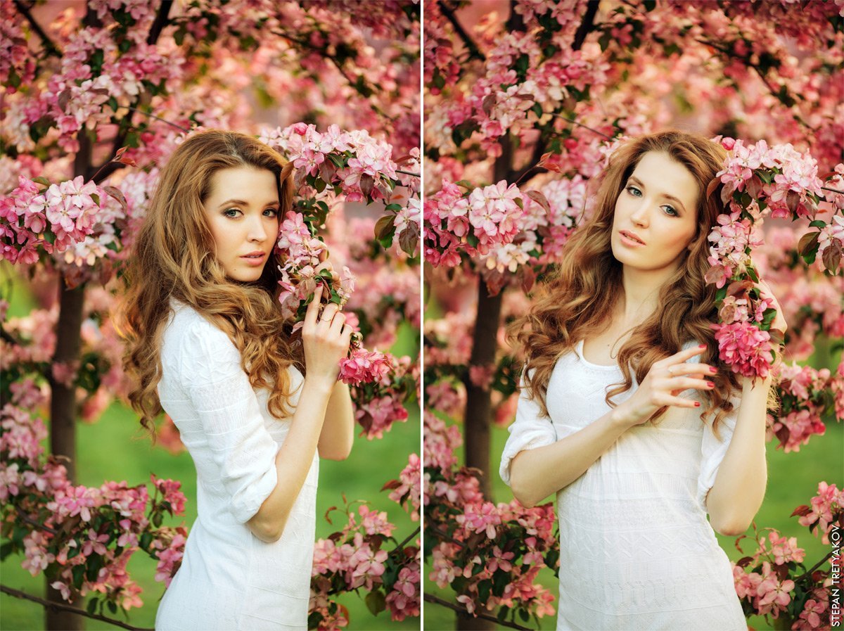 Фотосессия в яблоневом цвету