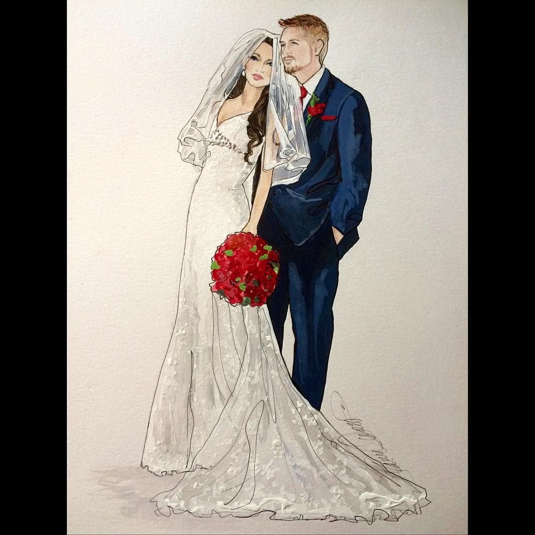 Фэшн иллюстрация Свадебная пара