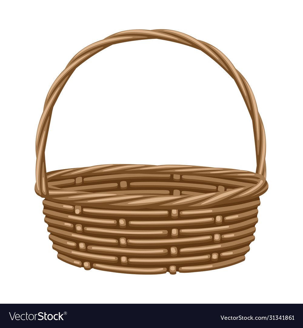Корзинка плетение вектор