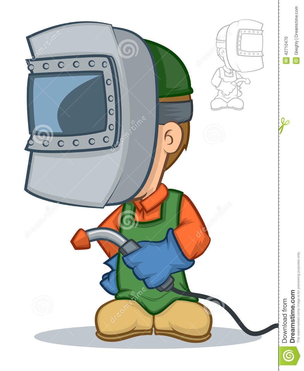 Красивый сварщик на прозрачном фоне