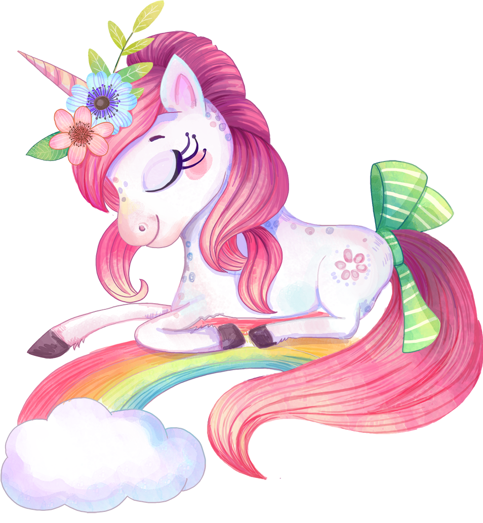 Единорожка на белом фоне