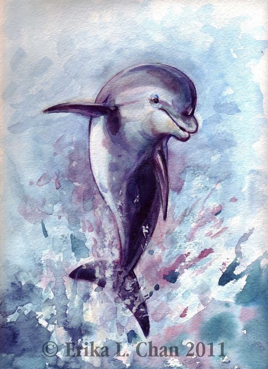 Дельфин карандашом