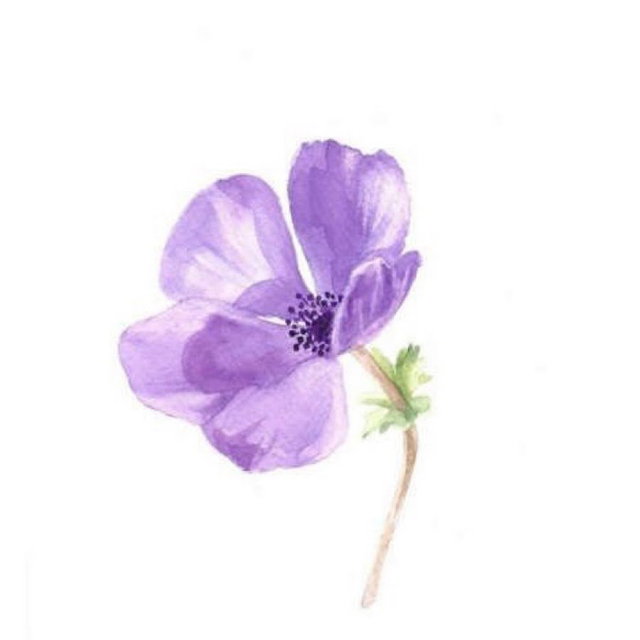 Сиреневые цветы акварель