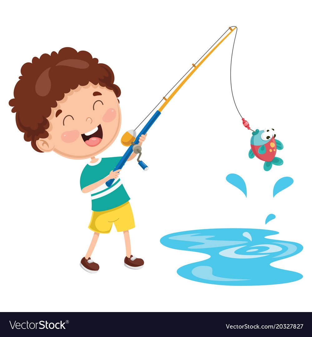 Мальчик с удочкой и рыбой