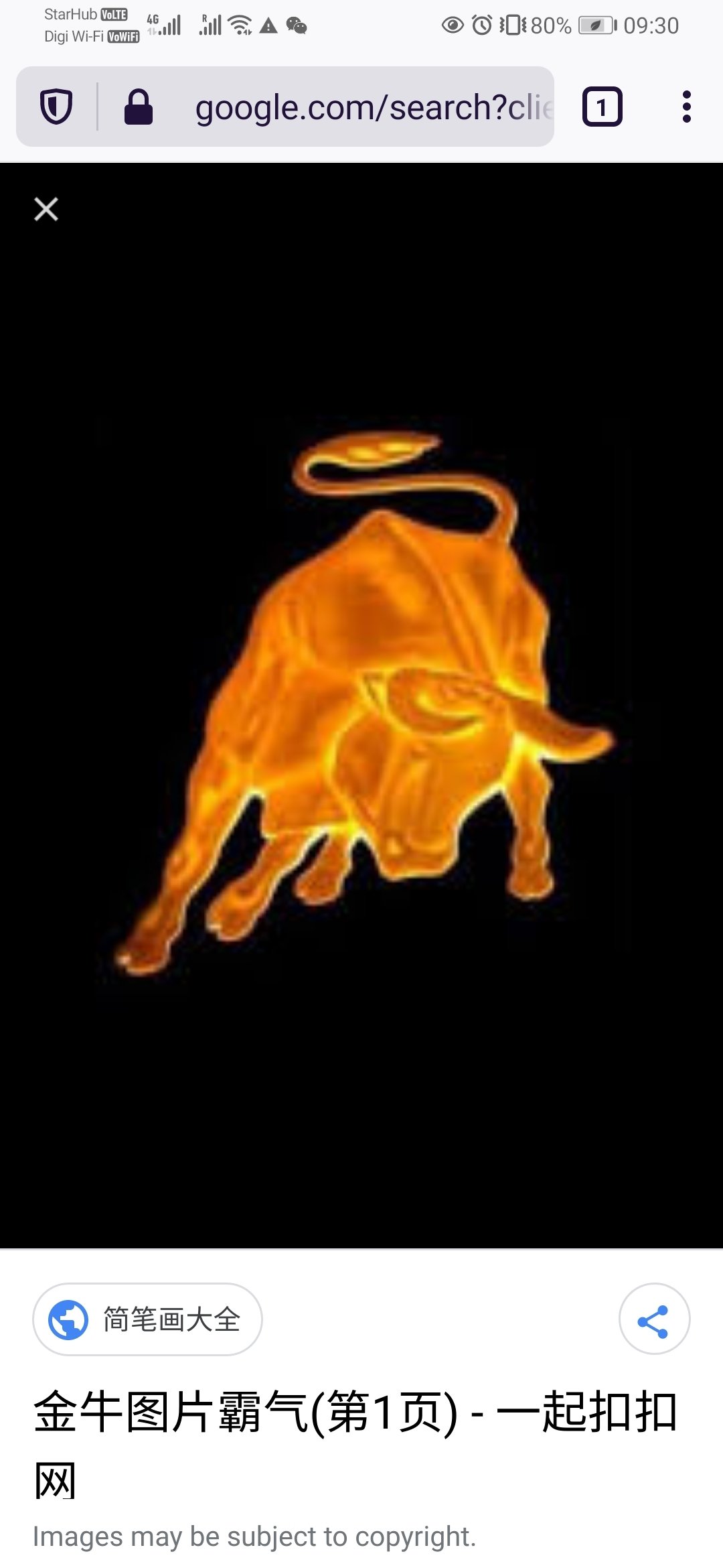 Телец на черном фоне