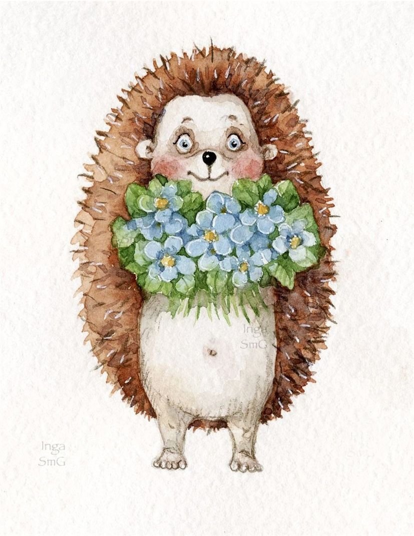 Иллюстратор Инга Измайлова ежики
